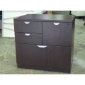 Mahogany 4 Drawer Double Wide Pedestal File Cabinet, Locking